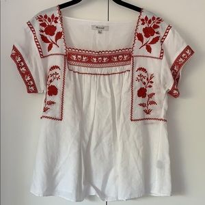 Madewell cotton embroidered top